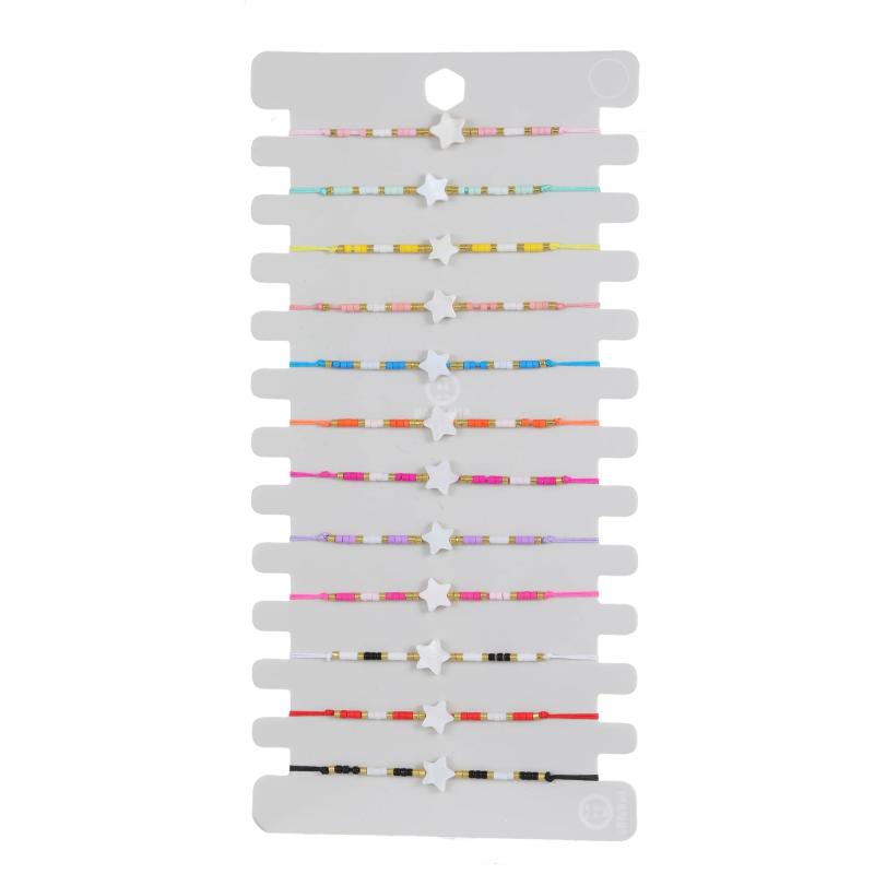 Bohemia Star Charms Bracelets Adjustable Rope Chain Seed Bead