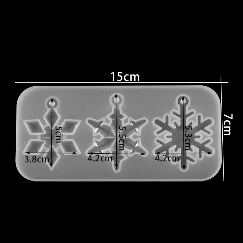 Christmas Snowflake Pendant Casting Silicone Mold for DIY Jewelry Making