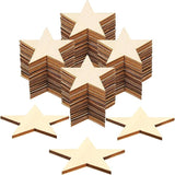 10Pcs Unfinished Star Wooden Cutouts for Craft Project and Party Decor