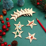 10Pcs Unfinished Star Wooden Cutouts for Craft Project and Party Decor