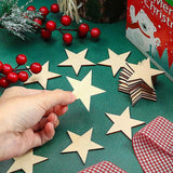 10Pcs Unfinished Star Wooden Cutouts for Craft Project and Party Decor