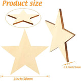 10Pcs Unfinished Star Wooden Cutouts for Craft Project and Party Decor