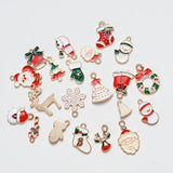 Enamel Christmas Charm Pendant Set for Jewelry Making Xmas Tree Decor
