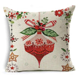 WZH Cartoon Watercolor Pillowcase Linen Christmas Cushion Cover 45cm*45cm