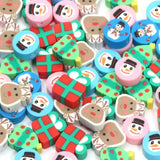 Christmas Spacer Beads Mix Snowman Elk Polymer Clay DIY Bracelet Xmas Decor