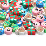 Christmas Spacer Beads Mix Snowman Elk Polymer Clay DIY Bracelet Xmas Decor
