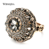 Boho Natural Stone Rings Vintage Crystal Antique Ring For Women