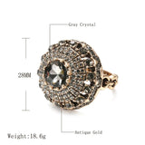 Boho Natural Stone Rings Vintage Crystal Antique Ring For Women