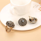 Boho Natural Stone Rings Vintage Crystal Antique Ring For Women