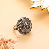 Boho Natural Stone Rings Vintage Crystal Antique Ring For Women