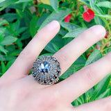 Boho Natural Stone Rings Vintage Crystal Antique Ring For Women