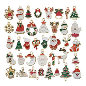 Santa Snowman Bell Christmas Enamel Charms DIY Jewelry