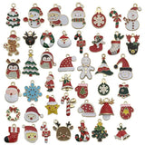 Santa Snowman Bell Christmas Enamel Charms DIY Jewelry