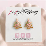 Christmas Tree Stud Earrings Acrylic Decorations Ornament For Women