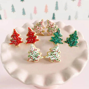 Christmas Tree Stud Earrings Acrylic Decorations Ornament For Women