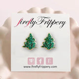 Christmas Tree Stud Earrings Acrylic Decorations Ornament For Women