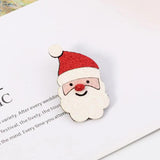 Santa Claus Brooches Pins For Women Kids Felt Alloy Pin Clothing Accessories