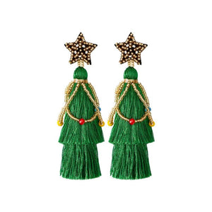 Christmas Tree Dangle Earrings Winter Party Jewelry Gift