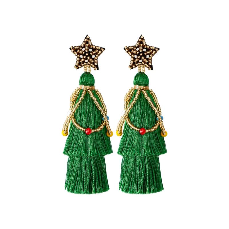 Christmas Tree Dangle Earrings Winter Party Jewelry Gift