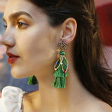 Christmas Tree Dangle Earrings Winter Party Jewelry Gift