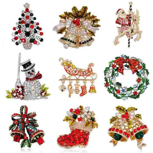 2 PCS Green Corsage Christmas Lapel Pin Brooch Wreath Alloy Garland Shaped