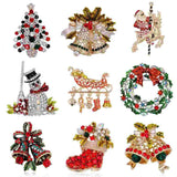 2 PCS Green Corsage Christmas Lapel Pin Brooch Wreath Alloy Garland Shaped