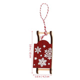 6 Pcs Christmas Tree Ornaments Wooden Pendant Xmas Decor