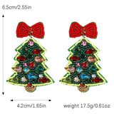 Christmas Beaded Earrings Santa/Candy Cane/Tree Seed Bead Earrings
