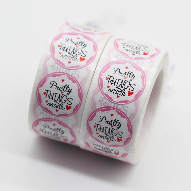 500pcs Pink Pretty Things Inside Thank You Stickers