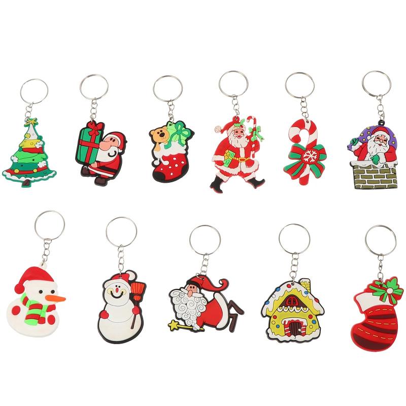Christmas Santa Keychain Bag Chains Decoration Pendant Accessory
