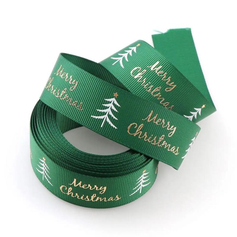 25mm Christmas Printed Grosgrain Ribbons for Gift Wrapping DIY