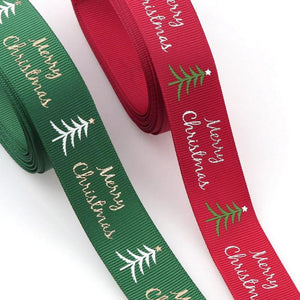 25mm Christmas Printed Grosgrain Ribbons for Gift Wrapping DIY
