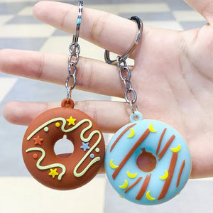 Donut Keychain Party Favors Kids Food Pendant Keyrings Bagpack Christmas Gift