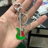 Christmas Guitar Keyring Bag Charm Y2k Pendant Keychains