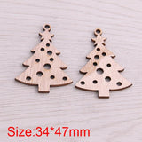 20pcs Mix Wooden Christmas Tree Hanging Ornament Charm Scrapbooking