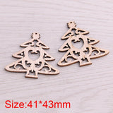 20pcs Mix Wooden Christmas Tree Hanging Ornament Charm Scrapbooking