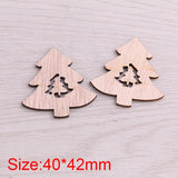 20pcs Mix Wooden Christmas Tree Hanging Ornament Charm Scrapbooking