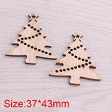 20pcs Mix Wooden Christmas Tree Hanging Ornament Charm Scrapbooking