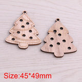 20pcs Mix Wooden Christmas Tree Hanging Ornament Charm Scrapbooking
