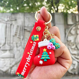 Christmas Ornaments Keychain Santa Elk Snowman Xmas Decor