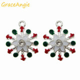 12pcs Silver Snowflake Pendant Charms Xmas Decor