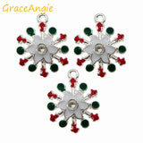 12pcs Silver Snowflake Pendant Charms Xmas Decor
