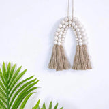 Boho Wood Beads Pendant Garland with Tassels for Christmas Decoration