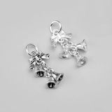 925 Silver Christmas Bell Charms 26mm Dangle Decoration Silver Bell Pen