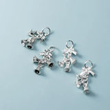 925 Silver Christmas Bell Charms 26mm Dangle Decoration Silver Bell Pen