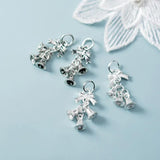 925 Silver Christmas Bell Charms 26mm Dangle Decoration Silver Bell Pen
