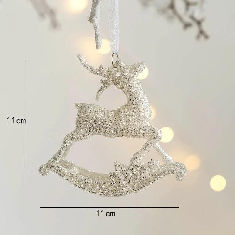 Christmas Tree Glitter Elk Hanging Decor - Christmas Party Ye