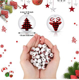 20 Pcs Red Lattice Christmas Tree Elk Wooden Beads DIY Decoration Crafts Jewelry