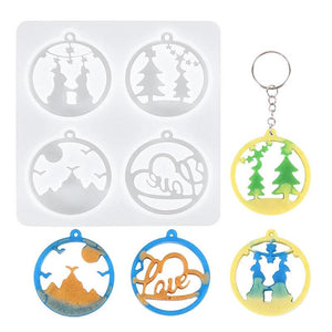Christmas Epoxy Resin Pendant Silicone Mould