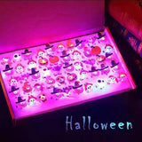 10PCS Luminous Halloween Rings Led Light Christmas Ghost Skull Flash Finger Ring